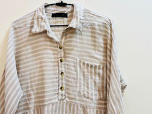 Beige And White Stripe Kurta
