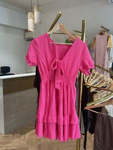 Urbanic Pink Tie-Front Mini Dress