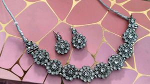 Elegant Silver Necklace & Earring Set