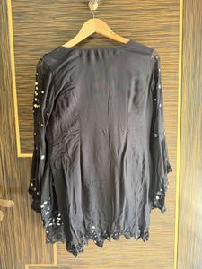 Black Embellished mirror work suit (check details)