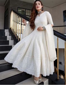 Elegant White Anarkali Suit