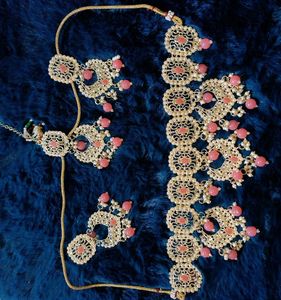 Elegant Pink &amp; Gold Jewelry Set