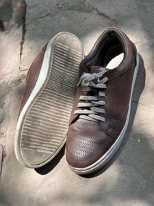 Brown Leather Sneakers Uk10