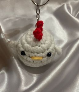 Cute Crochet Chicken Keychain Handmade 🐣