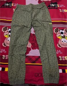 Olive Green Patterned Joggers unisex