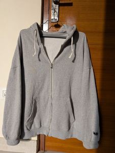 Oversized Grey Zipper Hoodie