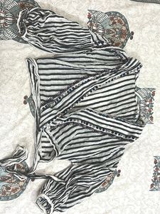 Striped Wrap Top