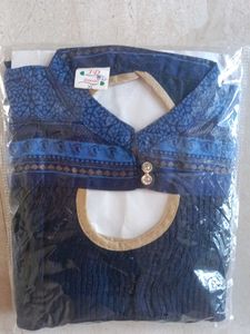 NEW Indigo Blue Printed Sleeveless Kurti/Gown