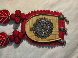 Handcrafted Bamboo &amp; Thread Necklace Set
