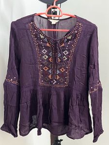 Small Size Marroon Tops For Women By Aeropostale.