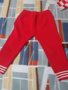 Wool Red Frock With Bottom