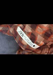 Zara Sheer Plaid Blouse