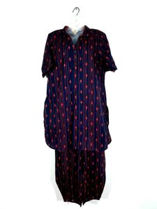 Black Printed Pathani Style Kurta Set For Women's