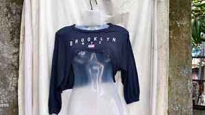 53010. Blue Brooklyn Crop Top