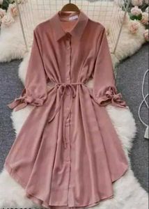 Stylish Pink Shirt Dress
