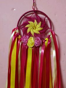 Pink &amp; Yellow Spiral Dreamcatcher