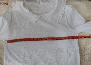 White Eyelet Ruffle Collar Blouse