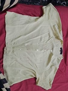 Vintage Yellow Button-Up Top