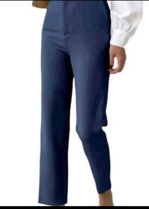 Navy Cropped Trousers
