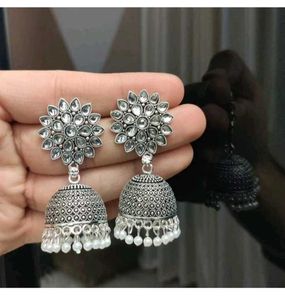 Silver Jhumka Earrings