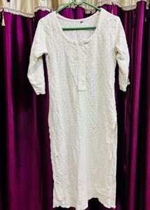 chikankari work in a wide color pattern.
