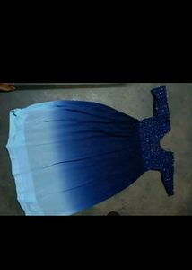Elegant Blue Ombre Maxi Dress