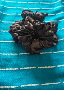 Satin Hair Scrunchies - Set of 4