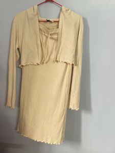 Cotton Zip-sweatshirt And Skirt Co-order!