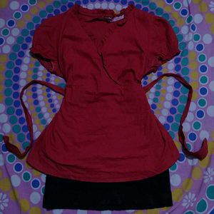 Crimson Cheongsam Style Top