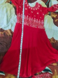 Red Embroidered Kurta Set