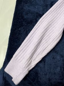 Lilac Ribbed Knit Cardigan