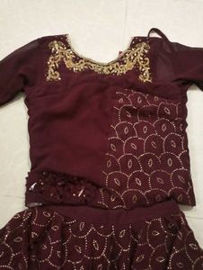 Indo western Dress Crop Top With  Straight Lehenga