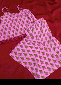 Cute Floral Print Night Suit