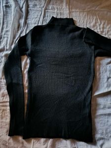 Black High Neck T-shirt Small Size