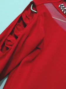 Red Embellished Top