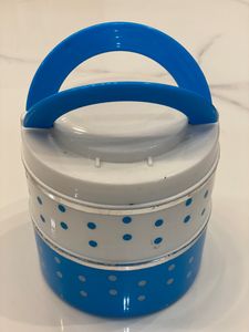 Blue &amp; White Stackable Lunch Box