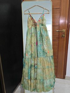 Boho V-Neck Embroidered Flared Dress