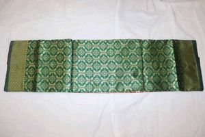 Green & Gold Brocade Fabric