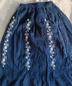 Blue Floral Ethnic Skirt