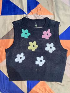 Floral Knit Vest