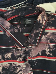 Abstract Striped Short Sleeve Shirt