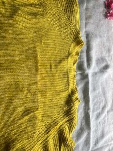 Yellow Knit Crop Sweater