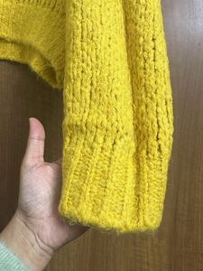 Yellow Knit Sweater ( Free Size Upto 2xl)