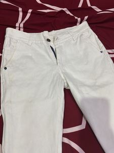 White Casual Pants
