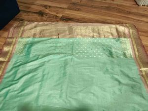 Pure Elegant Mint Green banaras Saree