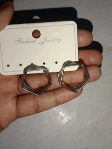 Geometric Silver Earrings