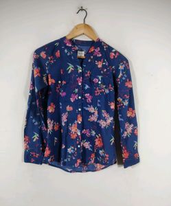Navy Blue Printed Casual Top (Women's)