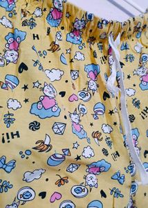 Cute Yellow Bunny Print Pants 3/4