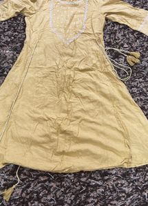 W Embroidered Yellow Kurta