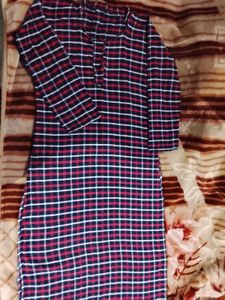 Red &amp; Black Checked Kurta
